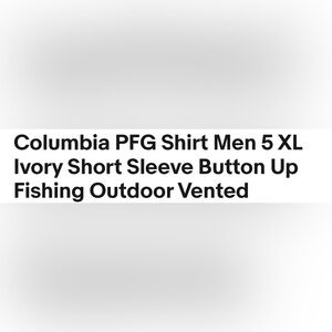 Columbia Men's Ivory Short Sleeve Button-Up Shirt